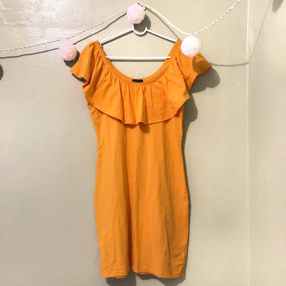 Off Shoulder Yellow Dress